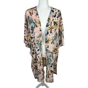 AIM Apparel Pink Floral Long Cover Up OS